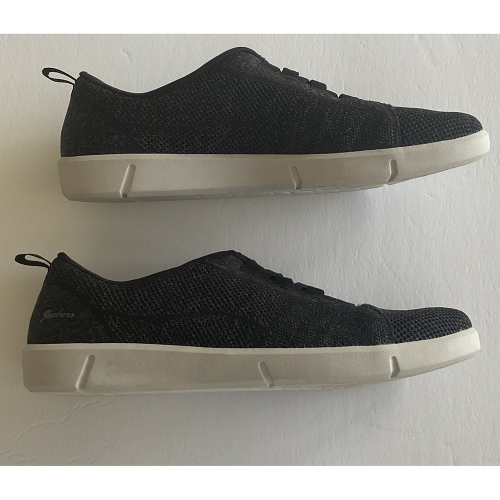 Skechers Black Dark Gray Air-Cooled Memory Foam Sneakers Size 9 - Picture 3 of 5